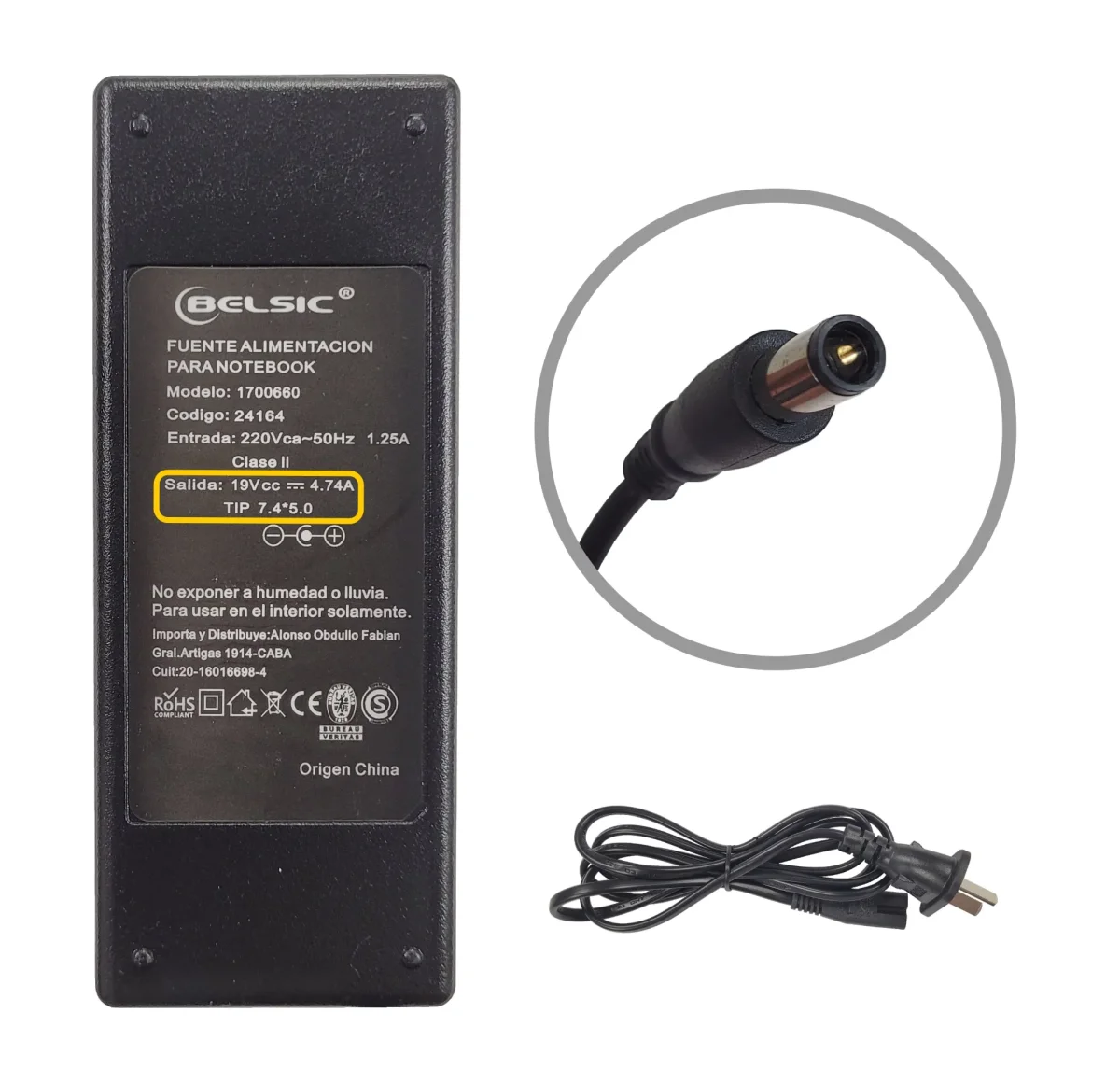 CARGADOR BELSIC P/ HP 19V 4.74 AMP 90W 24164