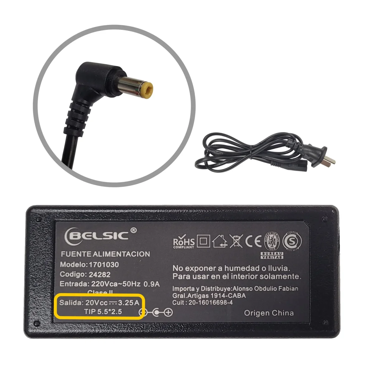 CARGADOR BELSIC P/ BANGHO COMMODORE 20V 3.25 24282