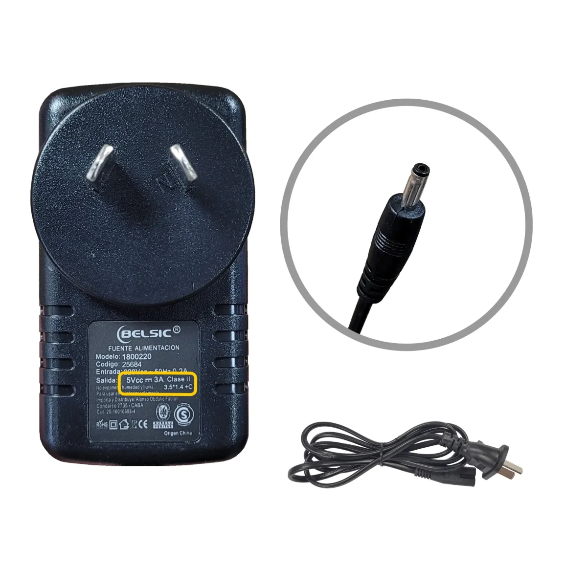 FUENTE DE ALIMENTACION BELSIC 5V 3A 3.5*1.4
