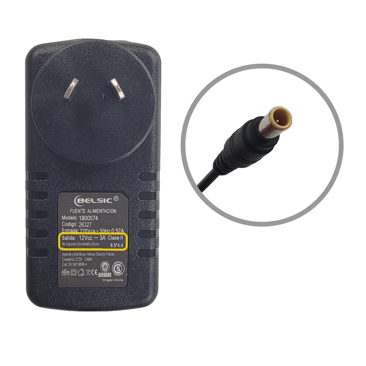 FUENTE DE ALIMENTACION 12V 3A 6.5*4.4 MON LG
