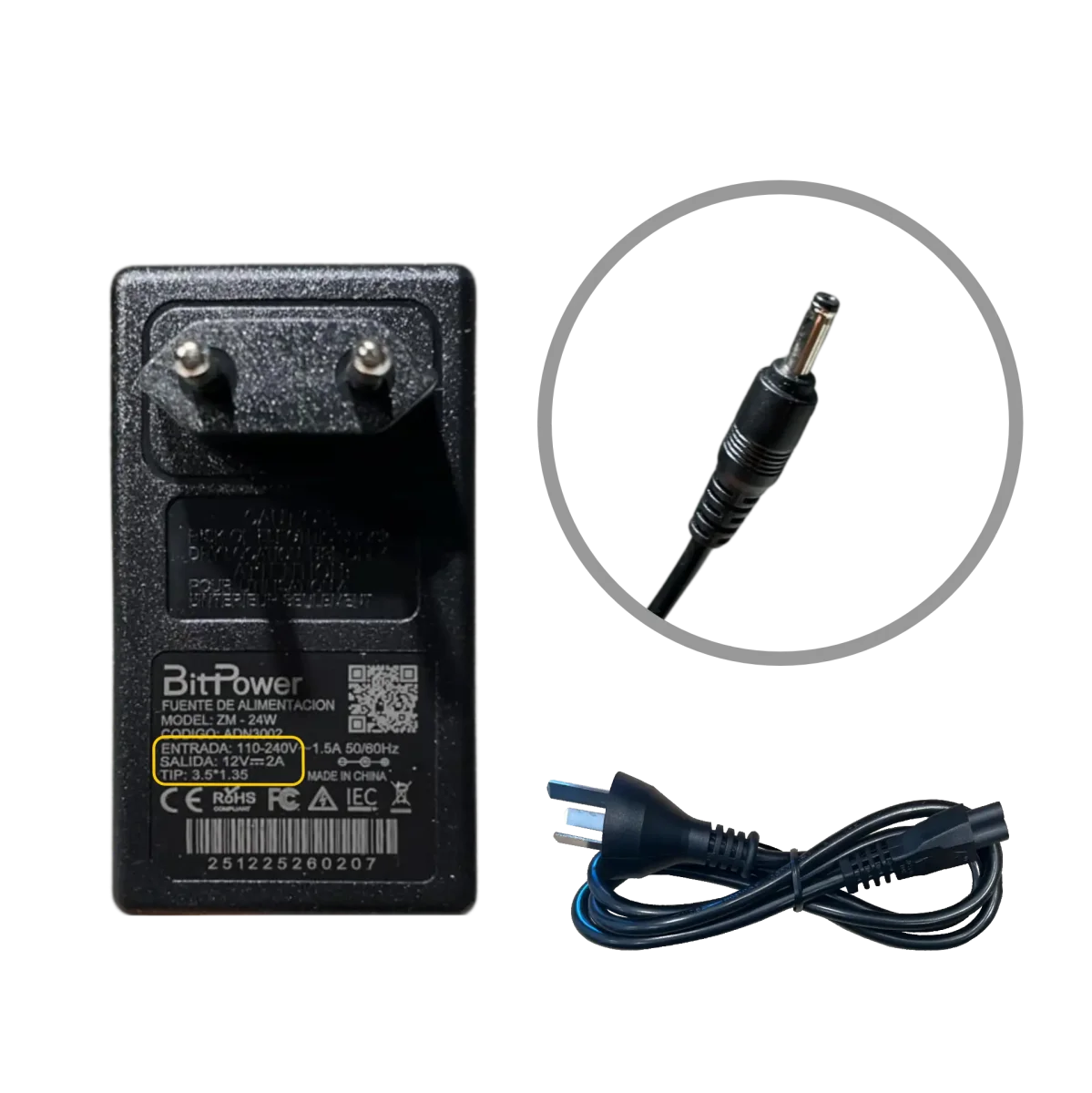 CARGADOR BITPOWER PARA EXO 12V 2A 3.5*1.35 26313