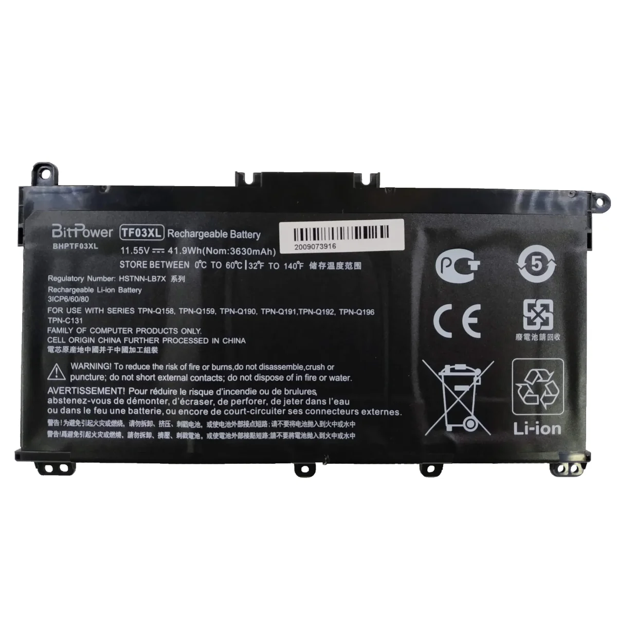 BATERIA BITPOWER INTERNA P/HP TF03XL HT03XL