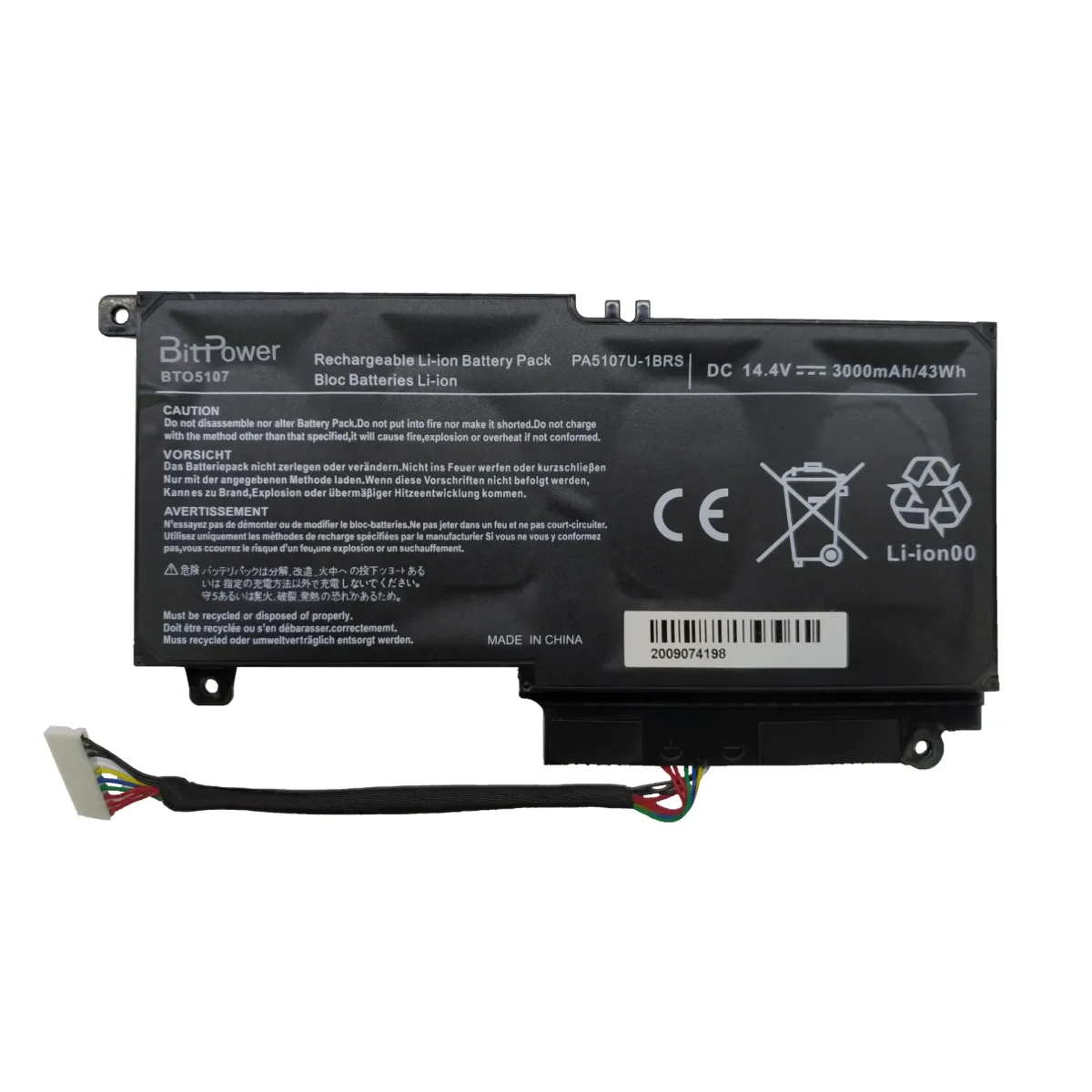 BATERIA BITPOWER INTERNA P/TOSHIBA PA5107U-1BRS