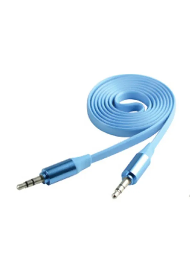CABLE CLIPTEC METALLIC SLIM FLAT STEREO AUDIO AZUL