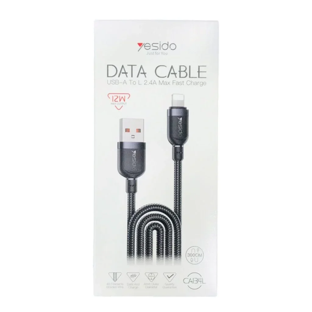 CABLE 2 AMP USB A LIGHTING IPHONE  1 METRO MALLADO  YESIDO