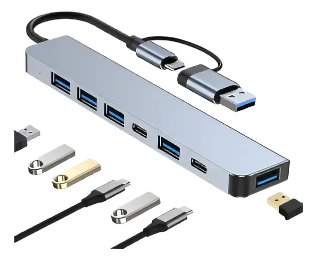 HUB USB Y USB-C 3.0 A USB-C USB 7 EN 1 2 SAL USB-C Y 5 SAL USB