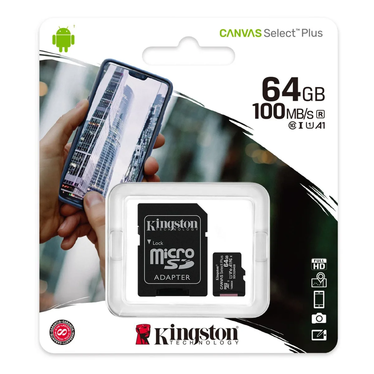 MICROSD KINGSTON 64GB CLASE 10