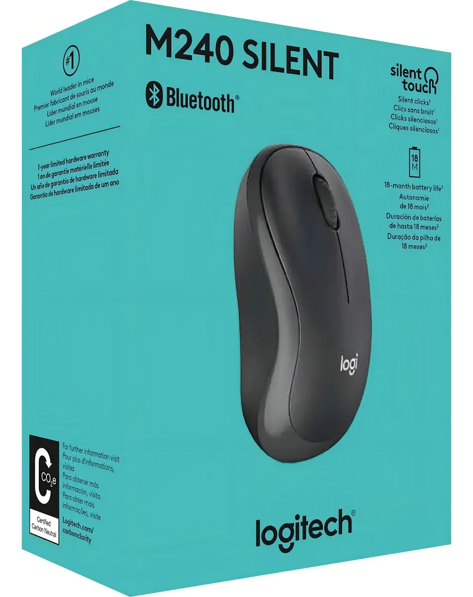 MOUSE LOGITECH BLUETOOTH M240 SILENT NEGRO