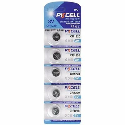 PILAS CR1220 3V BLISTER X 5 LARGA DURACION PKCELL