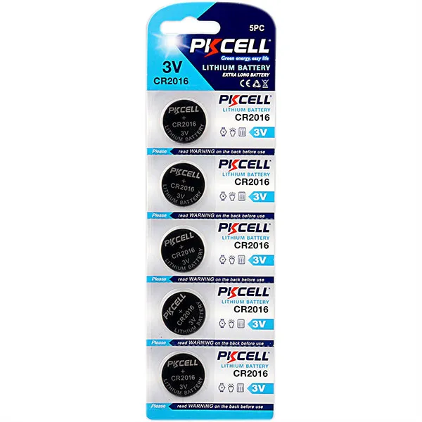 PILAS CR2016 3V BLISTER X 5 LARGA DURACION PKCELL
