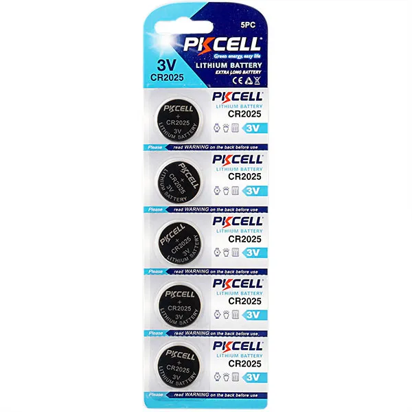 PILAS CR2025 3V BLISTER X 5 LARGA DURACION PKCELL