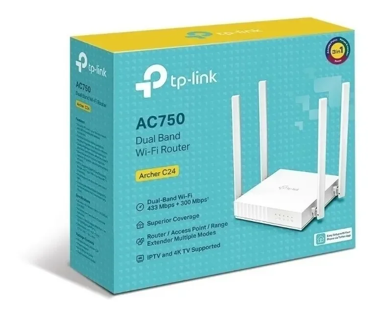 ROUTER TP-LINK ARCHER C24 AC750 DOBLE BANDA