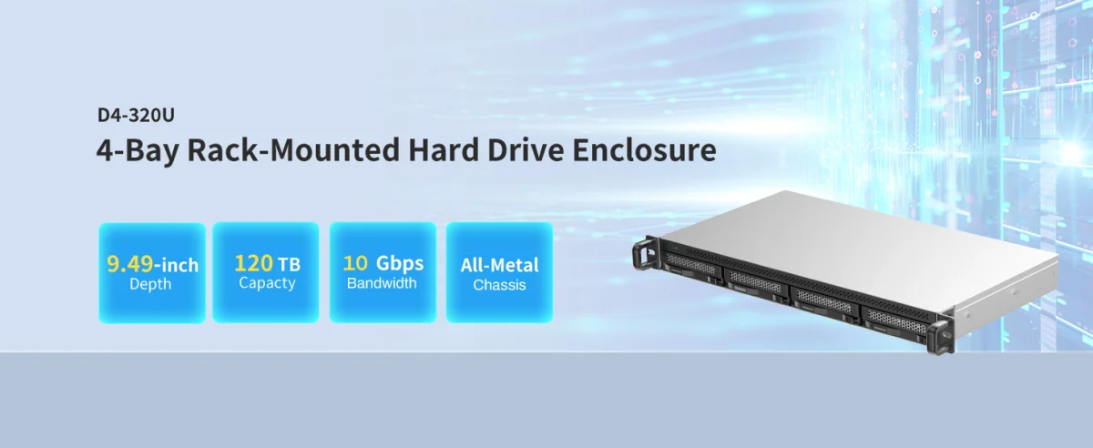 TERRAMASTER 4 BAHIAS 4BAY USB3.2 GEN2 10GBPS SINGLE DISK RACKEABLE