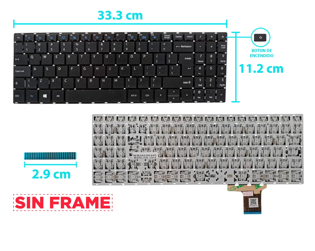 TECLADO COMPATIBLE CON TOSHIBA C50-E DYNABOOK