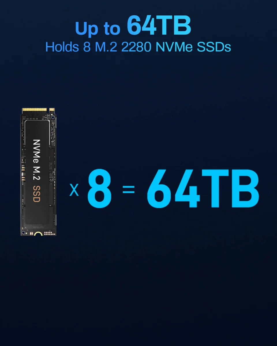 TERRAMASTER 8-BAHIAS INTEL I3 3.8 GHZ 16 RAM DDR5 10 GBE