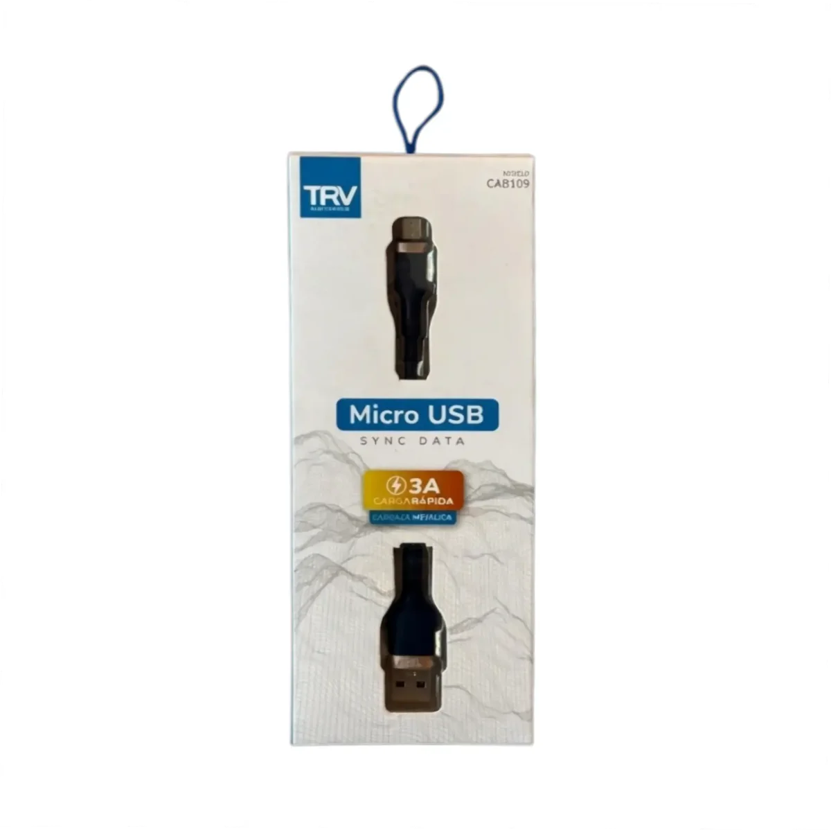 CABLE TRV USB A / MICRO USB 1MT AZUL MALLADO