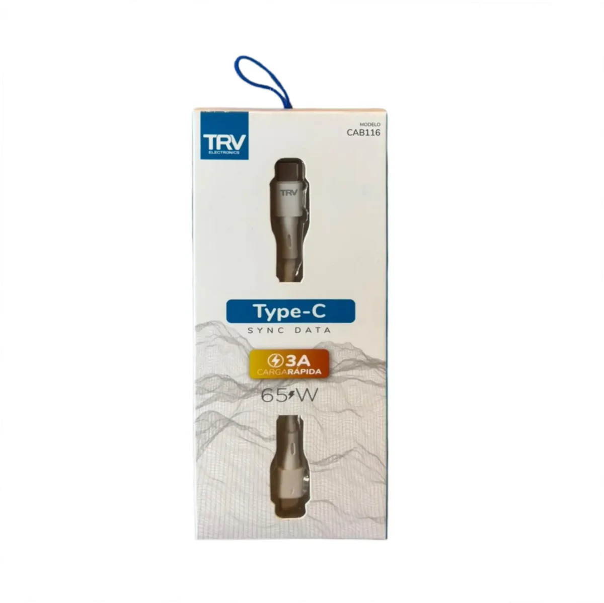 CABLE TRV USB C / USB C 1MT AZUL MALLADO