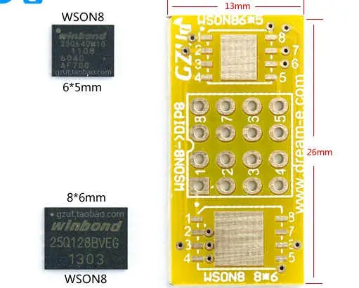 ADAPTADOR PROGRAMADOR QFN8 A DIP8 WSON8 DFN8